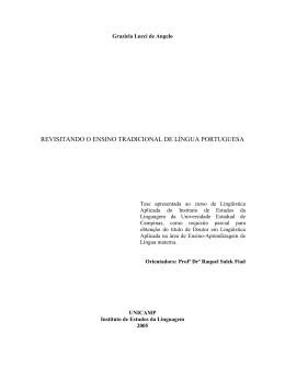 Revisitando o ensino tradicional de L&iacute;ngua Portuguesa.
