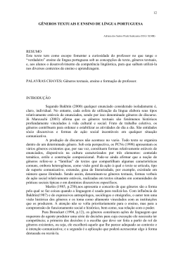 G&Ecirc;NEROS TEXTUAIS E ENSINO DE L&Iacute;NGUA PORTUGUESA