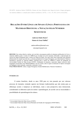 relações entre língua de sinais e língua portuguesa em materiais