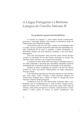 A Língua Portuguesa e a Reforma Litúrgica do Concílio Vaticano II