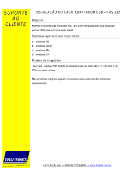 instala&ccedil;&atilde;o cabo adaptador usb_rs232 - tam. - TRU-TEST