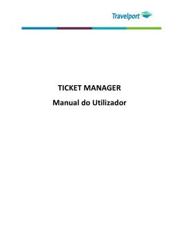 TICKET MANAGER Manual do Utilizador