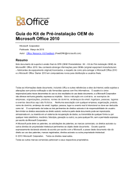 Guia do Kit de Pr&eacute;-instala&ccedil;&atilde;o OEM do Microsoft Office 2010