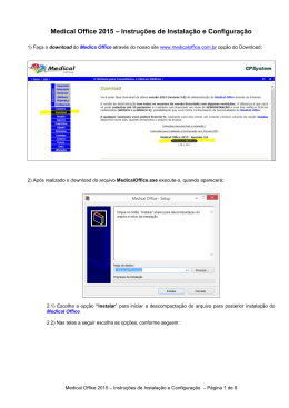 Medical Office 2015 – Instruções de Instalação e Configuração