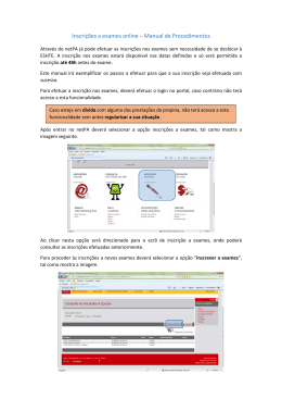 Inscri&ccedil;&otilde;es a exames online - Manual de Procedimentos