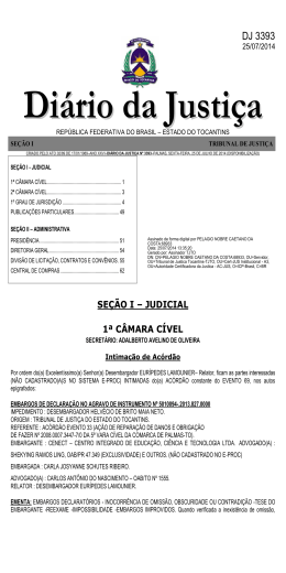 DJ 3393 - Tribunal de Justi&ccedil;a do Estado do Tocantins