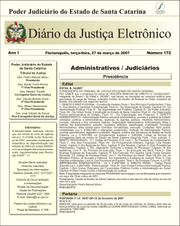 Diário da Justiça Eletrônico - Tribunal de Justiça de Santa Catarina