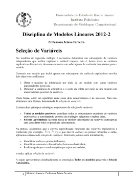Disciplina de Modelos Lineares 2012