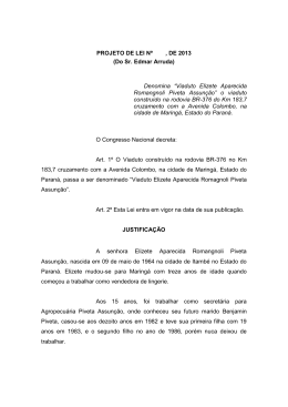 PROJETO DE LEI N&ordm; , DE 2013