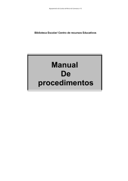 Manual de Procedimentos - Página do Agrupamento de Escolas nº