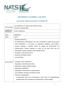 RESPOSTA RÁPIDA 326/2014 Lyrica®, Gluconeurin