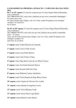 GANHADORES DA PRIMEIRA APURA&Ccedil;&Atilde;O