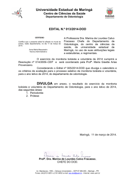 Abrir edital - Departamento de Odontologia