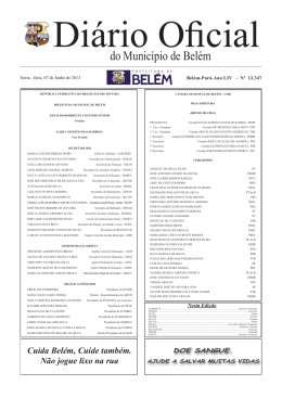 do Munic&iacute;pio de Bel&eacute;m