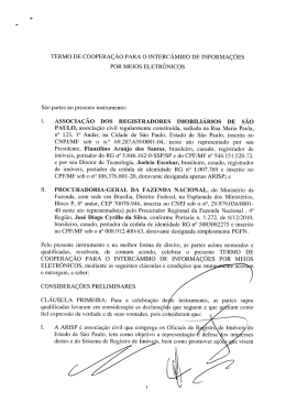 TERMO DE cOOPERAÇÁO PARA O INTERCAMBIO DE