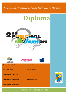 Diploma - Funchal Half Marathon