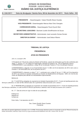 di&aacute;rio da justi&ccedil;a eletr&ocirc;nico - Tribunal de Justi&ccedil;a de Rond&ocirc;nia