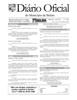 do Munic&iacute;pio de Bel&eacute;m