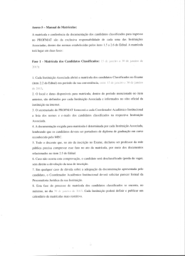 Anexo 5 - Manual de Matr&iacute;culas: A matr&iacute;cula e confer&ecirc;ncia da