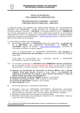 EDITAL DE MATR&Iacute;CULA DOS CANDIDATOS - PROEG