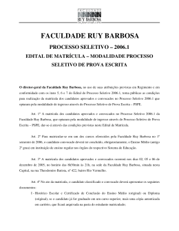 Edital de Matr&iacute;cula - PSPE