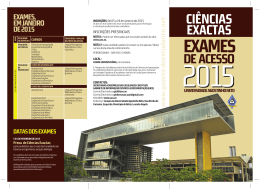 Exames de Acesso 2015 - Ci&ecirc;ncias Exatas