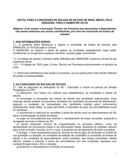 Edital de Bolsas de Estudo SINSAUDE | 2&ordm; Semestre