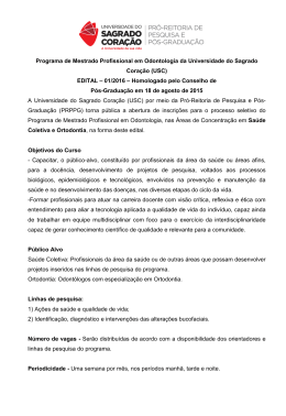 Programa de Mestrado Profissional em Odontologia da