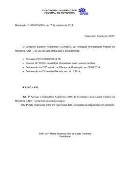 Calendário Acadêmico 2015