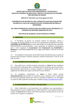 EDITAL 318 -2014_Confirmacao de Matricula_1a Chamada_Lic