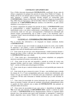 CL&Aacute;USULA I - CONSIDERA&Ccedil;&Otilde;ES PRELIMINARES