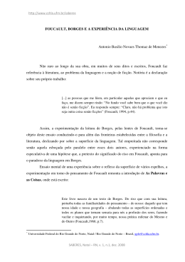 foucault, borges e a experi&ecirc;ncia da linguagem