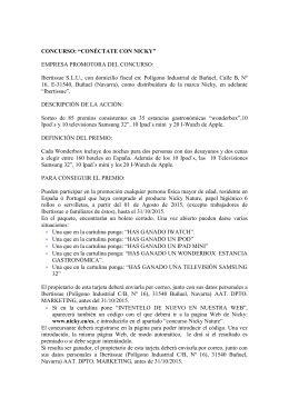 CONCURSO: &ldquo;CON&Eacute;CTATE CON NICKY&rdquo; EMPRESA