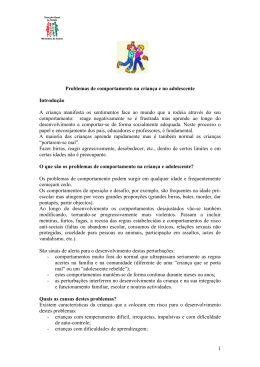 1 Problemas de comportamento na crian&ccedil;a e no adolescente