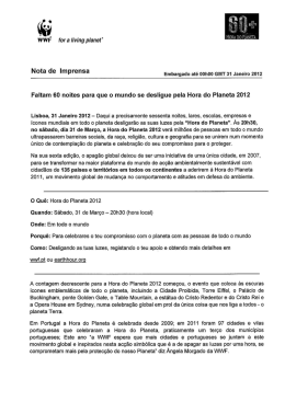 WW!Ê for a living planetm Nota de Imprensa Embargado até oohoo
