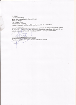 13/10/2015 Assunto: Estabilidade Nome: Ana Cláudia Castelo