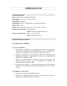 curriculum vitae - Instituto de Educação