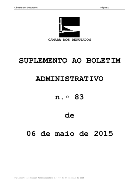 SUPLEMENTO AO BOLETIM ADMINISTRATIVO n.   83 de 06 de