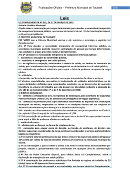 Publicações Oficiais – Prefeitura Municipal de Taubaté