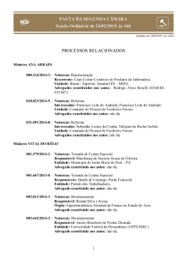 PROCESSOS RELACIONADOS - Tribunal de Contas da Uni&atilde;o