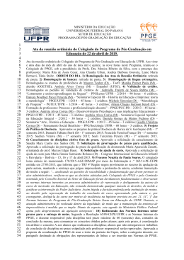 Reuni&atilde;o Ordin&aacute;ria - Programa de P&oacute;s