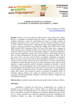 EU ESCREVO, TU ESCREVES, ELE ESCREVE... COMO?