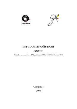 ESTUDOS LING&Uuml;&Iacute;STICOS XXXIII