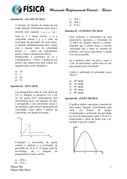 Movimento Uniformemente Variado – Básica
