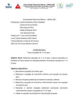 Plano de ensino. - Unifal-MG