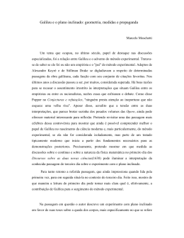 Galileu e o plano inclinado: geometria, medidas e propaganda