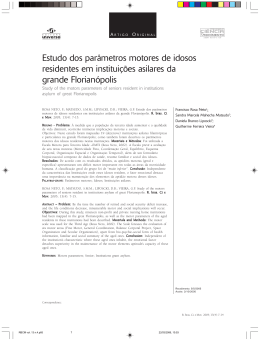 Estudo dos par&acirc;metros motores de idosos residentes em