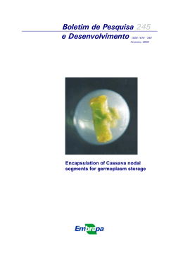 Encapsulation of Axillary Buds:” Cassava Synthetic Seeds”