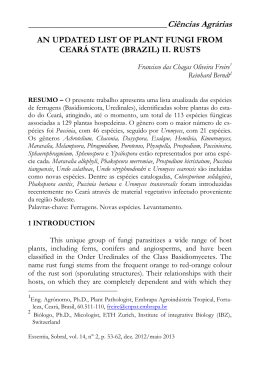An updated list of plant fungi from Cear&aacute; State (Brazil) II. Rusts