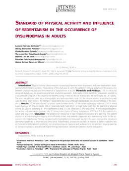 standard of physical activity and influence of sedentarism in the